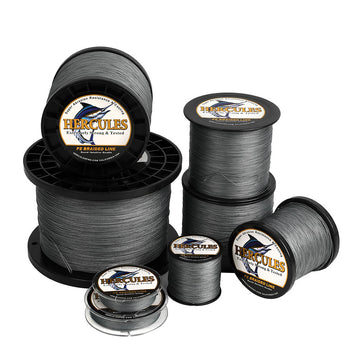 1500M 1640Yds Grey 10lb-200lb HERCULES PE Braided Fishing Line 8 Strands HERCULES